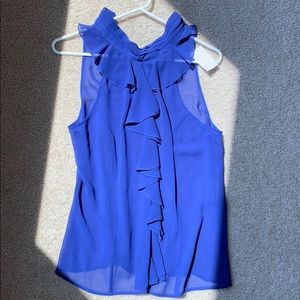 NWT royal blue sleeveless see through blouse